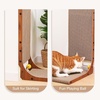 image:imageFUKUMARU Cat Scratcher 327 Inch L Shape Cat Scratch Pad Wall Mounted Cat Scratching Cardboard with Ball Toy for Indoor Cats Extra Large2 Pack 268 in Walnut Color