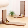 image:imageFUKUMARU Cat Scratcher 327 Inch L Shape Cat Scratch Pad Wall Mounted Cat Scratching Cardboard with Ball Toy for Indoor Cats Extra Large2 Pack 268 in Walnut Color