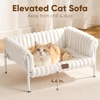image:imageFUKUMARU Elevated Cat Couch Beds for Indoor Cats Sturdy Metal Frame Cat Hammock Bed with HighDensity Foam Cushion Removable Washable Fluffy Cover Breathable Raised Dog Bed amp Cat Sofa Chair CreamCream