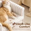 image:imageFUKUMARU Elevated Cat Couch Beds for Indoor Cats Sturdy Metal Frame Cat Hammock Bed with HighDensity Foam Cushion Removable Washable Fluffy Cover Breathable Raised Dog Bed amp Cat Sofa Chair CreamCream