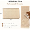 image:imageFUKUMARU Sisal Cat Scratcher Ramp Wood Cat Scratching Post Replaceable Scratching Mat for Indoor Cats L Shape Wall Mount Cats Scratch Pad Furniture Protector for Couch Sofa