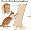 image:imageFUKUMARU Sisal Cat Scratcher Ramp Wood Cat Scratching Post Replaceable Scratching Mat for Indoor Cats L Shape Wall Mount Cats Scratch Pad Furniture Protector for Couch Sofa