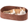 image:imageFUKUMARU Cat Scratcher 24 Inch Sofa Shape Cat Scratching Bed Reversible Detachable Cats Scratching Board Round Cats Scratch Pads Refill Indoor BeigeCaramel