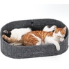 image:imageFUKUMARU Cat Scratcher 24 Inch Sofa Shape Cat Scratching Bed Reversible Detachable Cats Scratching Board Round Cats Scratch Pads Refill Indoor BeigeGrey