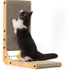 image:imageFUKUMARU Cat Scratcher 327 Inch L Shape Cat Scratch Pad Wall Mounted Cat Scratching Cardboard with Ball Toy for Indoor Cats Extra Large1 Pack 189 in Wood Color