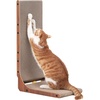 image:imageFUKUMARU Cat Scratcher 327 Inch L Shape Cat Scratch Pad Wall Mounted Cat Scratching Cardboard with Ball Toy for Indoor Cats Extra Large1 Pack 268 in Walnut Color