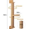 image:imageFUKUMARU Cat Activity Tree with Scratching Posts Wall Mounted Jute Scratcher Pine HammockCat Activity Tree
