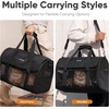 image:imageFUKUMARU Cat Carrier Light amp Airy Pet Carrier 18x11x11 Airline Approved Dog Carrier for Small Dogs 2in1 Shoulder Strap Leash Collapsible Soft Cat Travel Carrier with AntiScratch Mesh BlackBlack