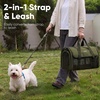 image:imageFUKUMARU Cat Carrier Light amp Airy Pet Carrier 18x11x11 Airline Approved Dog Carrier for Small Dogs 2in1 Shoulder Strap Leash Collapsible Soft Cat Travel Carrier with AntiScratch Mesh BlackGreen