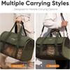 image:imageFUKUMARU Cat Carrier Light amp Airy Pet Carrier 18x11x11 Airline Approved Dog Carrier for Small Dogs 2in1 Shoulder Strap Leash Collapsible Soft Cat Travel Carrier with AntiScratch Mesh BlackGreen