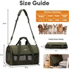image:imageFUKUMARU Cat Carrier Light amp Airy Pet Carrier 18x11x11 Airline Approved Dog Carrier for Small Dogs 2in1 Shoulder Strap Leash Collapsible Soft Cat Travel Carrier with AntiScratch Mesh BlackGreen