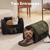 image:imageFUKUMARU Cat Carrier Light amp Airy Pet Carrier 18x11x11 Airline Approved Dog Carrier for Small Dogs 2in1 Shoulder Strap Leash Collapsible Soft Cat Travel Carrier with AntiScratch Mesh BlackBlack