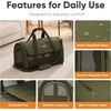 image:imageFUKUMARU Cat Carrier Light amp Airy Pet Carrier 18x11x11 Airline Approved Dog Carrier for Small Dogs 2in1 Shoulder Strap Leash Collapsible Soft Cat Travel Carrier with AntiScratch Mesh BlackGreen