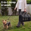 image:imageFUKUMARU Cat Carrier Light amp Airy Pet Carrier 18x11x11 Airline Approved Dog Carrier for Small Dogs 2in1 Shoulder Strap Leash Collapsible Soft Cat Travel Carrier with AntiScratch Mesh BlackBlack