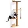 image:imageFUKUMARU Cat Scratching Activity Tree Wall Mounted 50 Inch Cats Scratch Post with Kitten Bed Rubber Wood Scratcher Posts Large