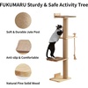 image:imageFUKUMARU Cat Scratching Activity Tree Wall Mounted 50 Inch Cats Scratch Post with Kitten Bed Rubber Wood Scratcher Posts Large