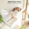 image:imageFUKUMARU Cat Wall Shelves 2 Platform Kitten Wall Furniture Tree Shape WallMounted Floating Shelf with Sisal Mat Solid Rubber Wood Cats Perch for 16 Inch Drywall Suitable for Climb Play NapWhite cushion