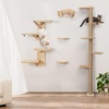 image:imageFUKUMARU Cat Wall Shelves 2 Platform Kitten Wall Furniture Tree Shape WallMounted Floating Shelf with Sisal Mat Solid Rubber Wood Cats Perch for 16 Inch Drywall Suitable for Climb Play NapSisal mat