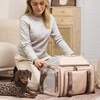 image:imageFUKUMARU Expandable Pet Carrier for Cat 18x11x11 Large Cat Carrier Soft Collapsible Airline Approved Dog Carrier Ventilate Cat Travel Carrier with Durable Mesh EscapeProof Small Dog Carrier BluePink