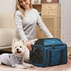 image:imageFUKUMARU Expandable Pet Carrier for Cat 18x11x11 Large Cat Carrier Soft Collapsible Airline Approved Dog Carrier Ventilate Cat Travel Carrier with Durable Mesh EscapeProof Small Dog Carrier BlueBlue