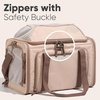 image:imageFUKUMARU Expandable Pet Carrier for Cat 18x11x11 Large Cat Carrier Soft Collapsible Airline Approved Dog Carrier Ventilate Cat Travel Carrier with Durable Mesh EscapeProof Small Dog Carrier BluePink