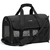 image:imageFUKUMARU Cat Carrier Light amp Airy Pet Carrier 18x11x11 Airline Approved Dog Carrier for Small Dogs 2in1 Shoulder Strap Leash Collapsible Soft Cat Travel Carrier with AntiScratch Mesh BlackBlack