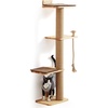 image:imageFUKUMARU Cat Scratching Activity Tree Wall Mounted 50 Inch Cats Scratch Post with Kitten Bed Rubber Wood Scratcher Posts Large