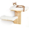 image:imageFUKUMARU Cat Wall Shelves 2 Platform Kitten Wall Furniture Tree Shape WallMounted Floating Shelf with Sisal Mat Solid Rubber Wood Cats Perch for 16 Inch Drywall Suitable for Climb Play NapWhite cushion