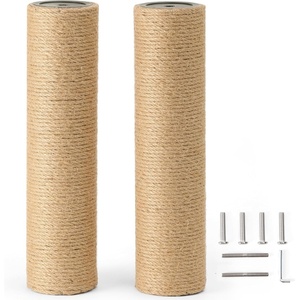 image:imageFUKUMARU 2 Pack Scratching Post Replacement 35 X 145 Inch Natural Jute Rope Scratching Post Refill with M8 Screws