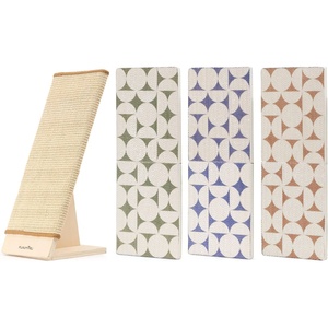 image:imageFUKUMARU Sisal Cat Scratcher Ramp with 3 Pieces Replacement Cat Scratch Pads for Indoor Cats Sturdy Wood Frame Cats Scratching Boards Furniture Protector for Couch Sofa