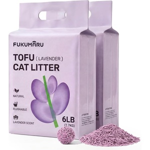 image:imageFUKUMARU Tofu Cat Litter 12lb  Lavender Scent Firm Clumping Natural Odor Control Low Dust Flushable PlantBased Pellets for Cats 6lb x 2 BagsLavender Scent