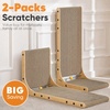 image:imageFUKUMARU Cat Scratcher 2 Packs Cat Scratching Boards for Indoor Cats L Shaped Cardboard Cats Scratcher Vertical Scartch Pads with Ball Toy Wood Color 25 InchWood Color