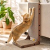 image:imageFUKUMARU Cat Scratcher 2 Packs Cat Scratching Boards for Indoor Cats L Shaped Cardboard Cats Scratcher Vertical Scartch Pads with Ball Toy Wood Color 25 InchWalnut Color