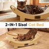 image:imageFUKUMARU Cat Scratcher Bed Sisal 236 Inch Durable Scratching Bed for Indoor Cats Large Cat Scratch Pad Natural Sisal Hammock Solid Wood Frame Lounger Chair for Sleep amp Scratch WoodBeige