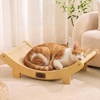 image:imageFUKUMARU Cat Scratcher Bed Sisal 236 Inch Durable Scratching Bed for Indoor Cats Large Cat Scratch Pad Natural Sisal Hammock Solid Wood Frame Lounger Chair for Sleep amp Scratch WoodBeige