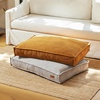 image:imageFUKUMARU 55Inch Thick Dog Bed Mat Washable Cat Bed with Waterproof Lining Orthopedic Dog Beds for Senior Dogs Cozy Flat Dog Kennel Bed for Crate NonSlip Pet Pillow Bed OrangeGinger Yellow