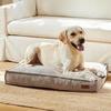 image:imageFUKUMARU 55Inch Thick Dog Bed Mat Washable Cat Bed with Waterproof Lining Orthopedic Dog Beds for Senior Dogs Cozy Flat Dog Kennel Bed for Crate NonSlip Pet Pillow Bed OrangeGrey