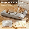 image:imageFUKUMARU 55Inch Thick Dog Bed Mat Washable Cat Bed with Waterproof Lining Orthopedic Dog Beds for Senior Dogs Cozy Flat Dog Kennel Bed for Crate NonSlip Pet Pillow Bed OrangeGrey