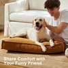 image:imageFUKUMARU 55Inch Thick Dog Bed Mat Washable Cat Bed with Waterproof Lining Orthopedic Dog Beds for Senior Dogs Cozy Flat Dog Kennel Bed for Crate NonSlip Pet Pillow Bed OrangeGinger Yellow