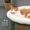 image:imageFUKUMARU Cat Bed Corduroy Round Cat Beds for Indoor Cats Washable Fluffy Pet Bed for Cats and Puppy Soft Cute Small Dog Beds GreyGreen