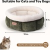image:imageFUKUMARU Cat Bed Corduroy Round Cat Beds for Indoor Cats Washable Fluffy Pet Bed for Cats and Puppy Soft Cute Small Dog Beds GreyGreen