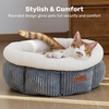 image:imageFUKUMARU Cat Bed Corduroy Round Cat Beds for Indoor Cats Washable Fluffy Pet Bed for Cats and Puppy Soft Cute Small Dog Beds GreyGrey