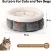 image:imageFUKUMARU Cat Bed Corduroy Round Cat Beds for Indoor Cats Washable Fluffy Pet Bed for Cats and Puppy Soft Cute Small Dog Beds GreyGrey