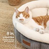 image:imageFUKUMARU Cat Bed Corduroy Round Cat Beds for Indoor Cats Washable Fluffy Pet Bed for Cats and Puppy Soft Cute Small Dog Beds GreyGrey