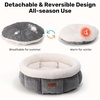 image:imageFUKUMARU Cat Bed Corduroy Round Cat Beds for Indoor Cats Washable Fluffy Pet Bed for Cats and Puppy Soft Cute Small Dog Beds GreyGrey