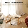 image:imageFUKUMARU Cat Bed Hammock Cozy Velvet Cat Couch for Indoor Cats Raised Wooden Cats Perch 21 Inch Pet Sofa Outdoor Dog Beds Suitable for Puppy Bunny and Small Animal WhiteWhite