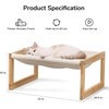 image:imageFUKUMARU Cat Bed Hammock Cozy Velvet Cat Couch for Indoor Cats Raised Wooden Cats Perch 21 Inch Pet Sofa Outdoor Dog Beds Suitable for Puppy Bunny and Small Animal WhiteWhite