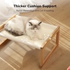 image:imageFUKUMARU Cat Bed Hammock Cozy Velvet Cat Couch for Indoor Cats Raised Wooden Cats Perch 21 Inch Pet Sofa Outdoor Dog Beds Suitable for Puppy Bunny and Small Animal WhiteWhite