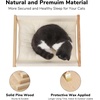 image:imageFUKUMARU Cat Bed Hammock Cozy Velvet Cat Couch for Indoor Cats Raised Wooden Cats Perch 21 Inch Pet Sofa Outdoor Dog Beds Suitable for Puppy Bunny and Small Animal WhiteWhite