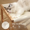image:imageFUKUMARU Cat Bed Hammock Cozy Velvet Cat Couch for Indoor Cats Raised Wooden Cats Perch 21 Inch Pet Sofa Outdoor Dog Beds Suitable for Puppy Bunny and Small Animal WhiteWhite
